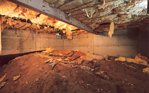 Crawl Space Moisture Barrier before in Los Angeles