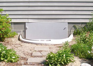 plastic crawl space access well installed in a San Diego crawl space