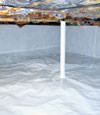 A sealed crawl space in Glendale with a vapor barrier