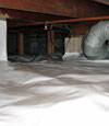 A Glendale crawl space moisture system with a low ceiling
